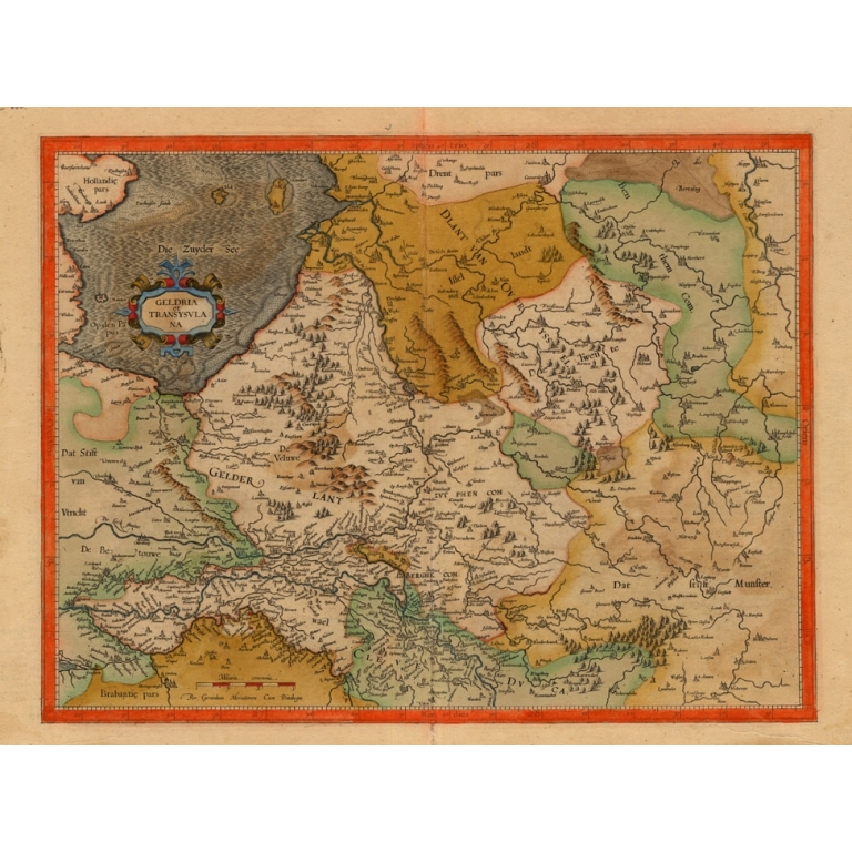 Antique Map of Gelderland and Overijssel by Mercator (c.1625)