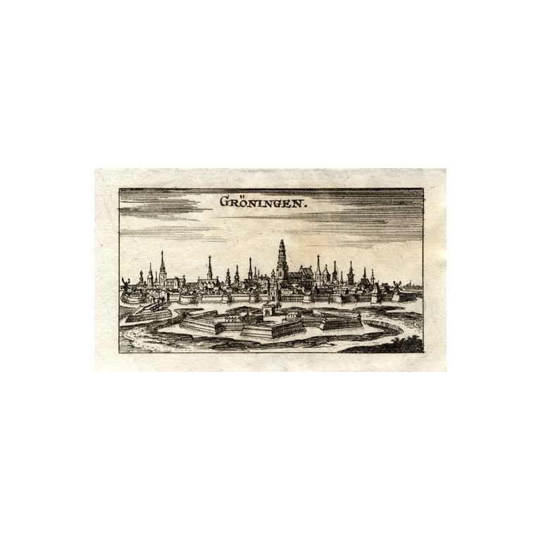Antique Print of Groningen by Riegel (1691)