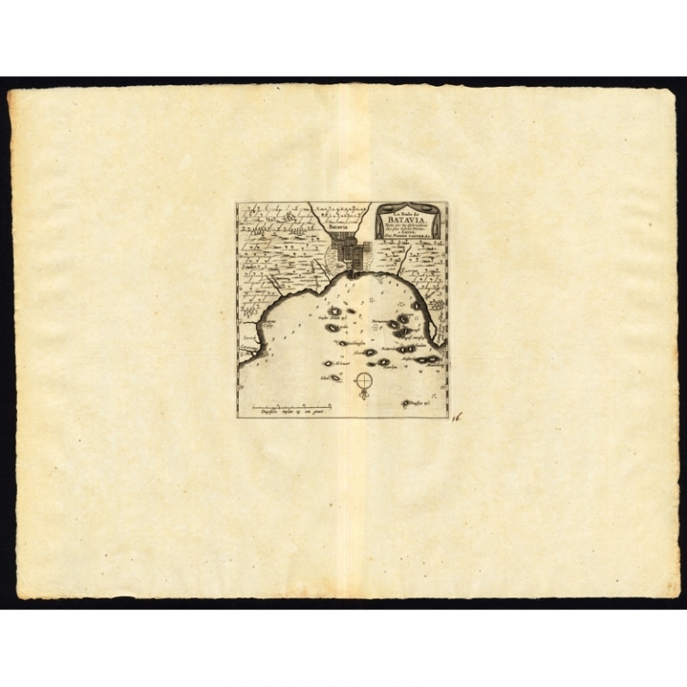 Antique Map of the Roadstead of Batavia by Van der Aa (1725)