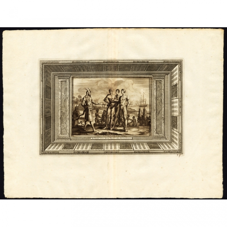 Antique Print of Inhabitants of Sombrero by Van der Aa (1725)