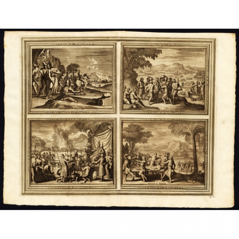 Antique Print of the People of Pegu by Van der Aa (1725)
