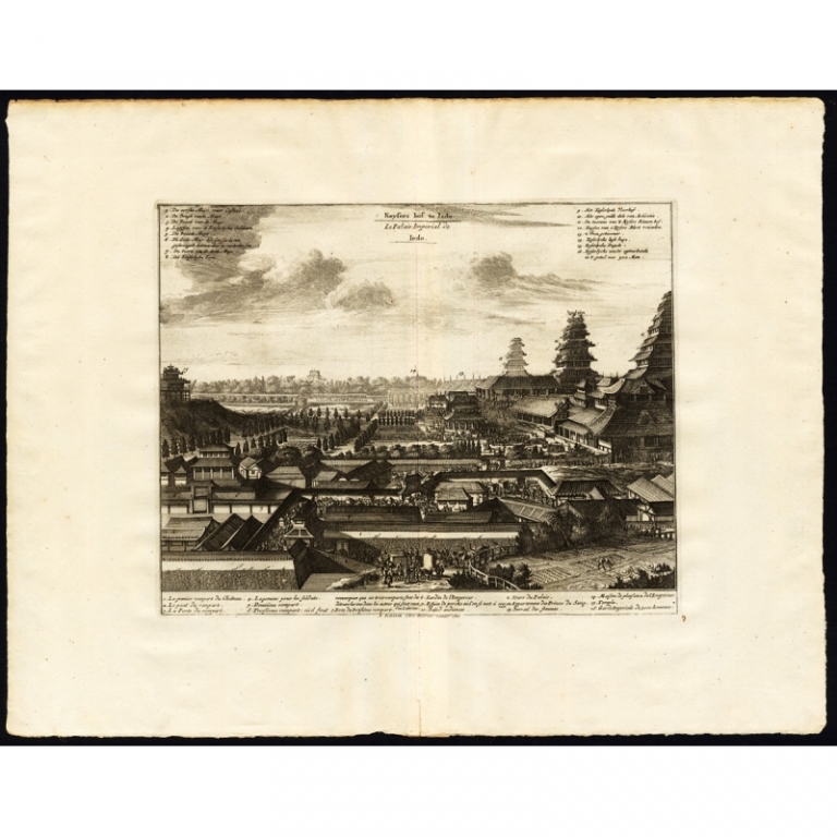 Antique Print of the Imperial Palace in Edo by Van der Aa (c.1725)