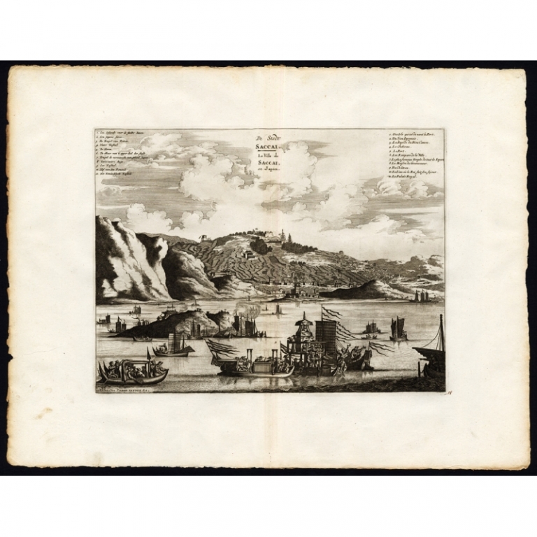 Antique Print of the City of Sakai by Van der Aa (1725)