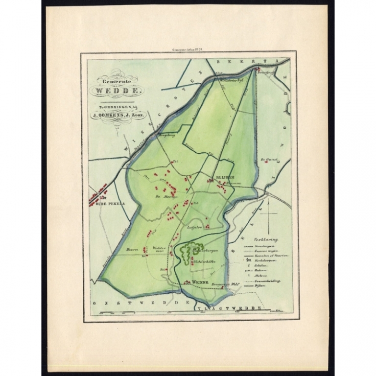 Antique Map of the Township of Wedde by Fehse (1862)