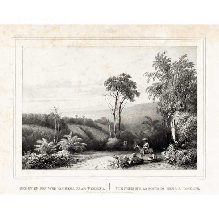 Antique Print of the Road from Kema to Tondano by Van de Velde (1844)