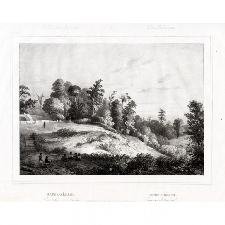Antique Print of Batoe-Medjah by Van de Velde (1844)
