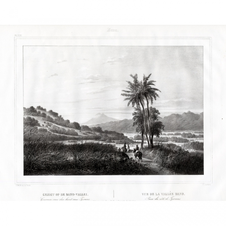 Antique Print of the Dano Valley by Van de Velde (1844)