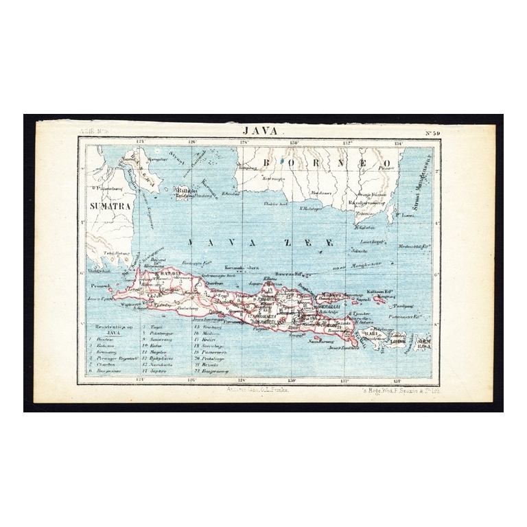 Antique Map of Java by Kuyper (1880)