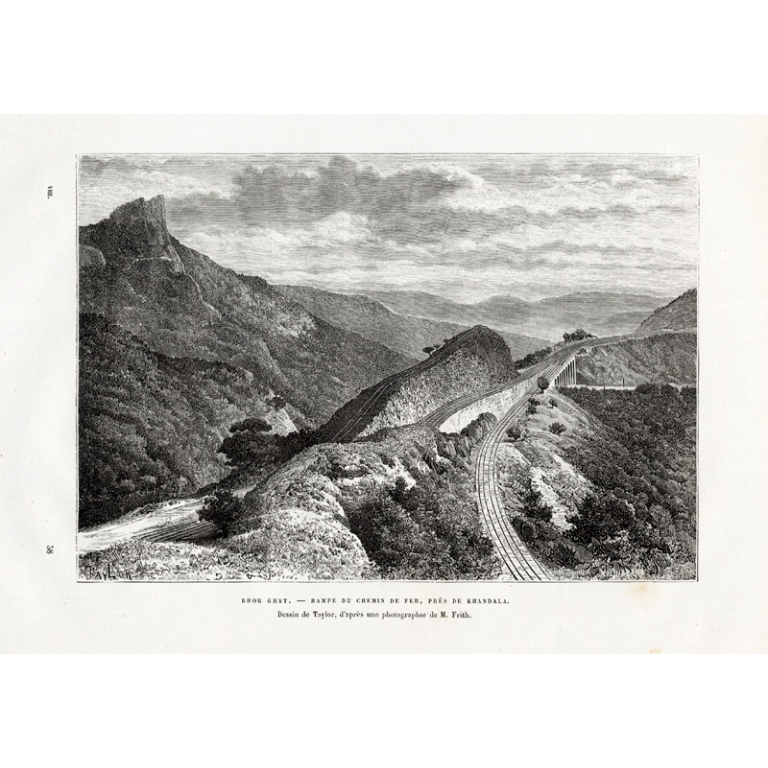 Antique Print of the Bhor Ghat by Reclus (1883)
