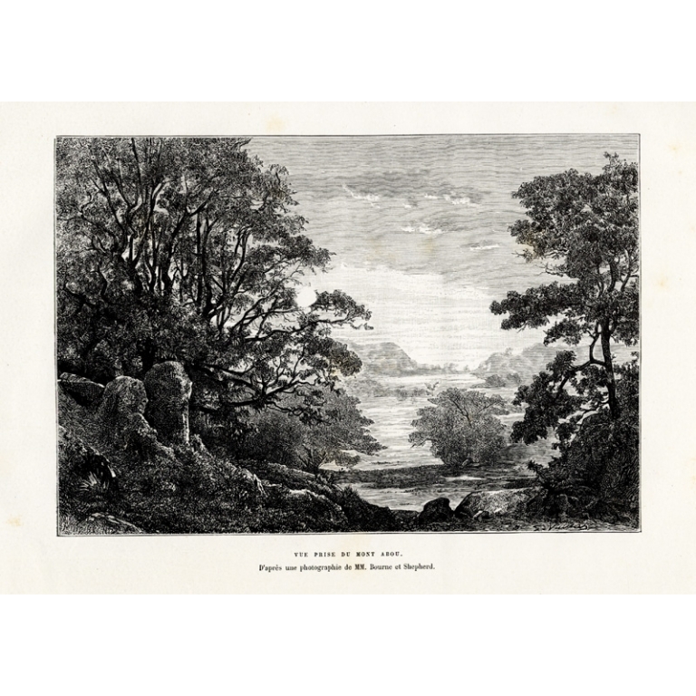 Antique Print of the mountain Abu by Reclus (1883)