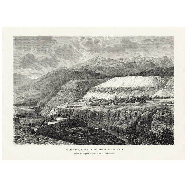 Antique Print of Varzaminor by Reclus (1881)