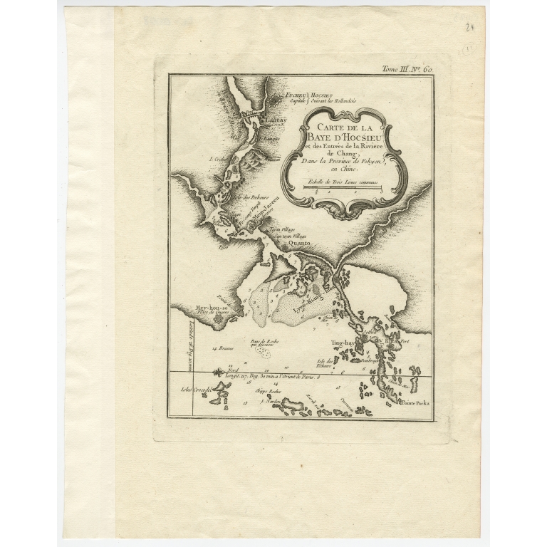 Antique Map of the Mouth of the Chiang River by Bellin (1764)