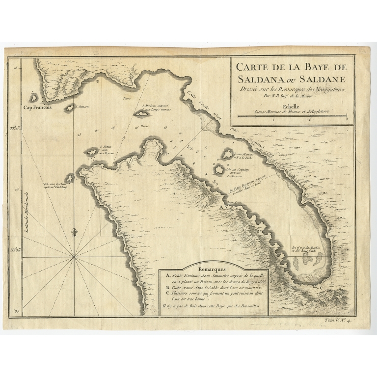 Carte De La Baye De Saldana ou Saldane - Bellin (1750)