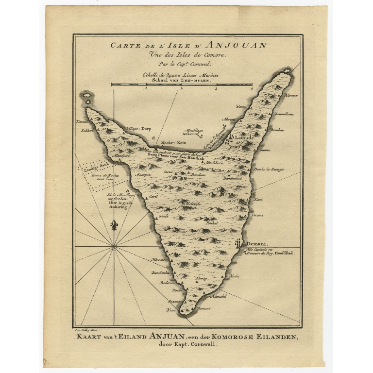 Carte de L’Isle D’Anjouan - Van Schley (1758)