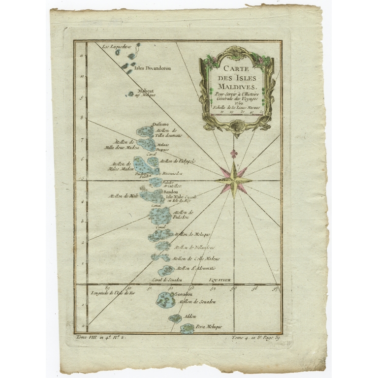 Carte des Isles Maledives - Bellin (1750)