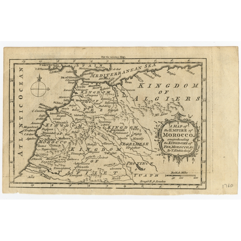 A Map of the Empire of Morocco - Kitchin (1760)