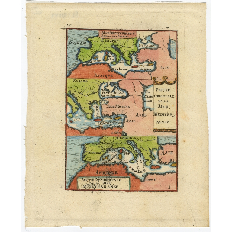 Mer Mediterranee Selon Les Anciens (..) - Mallet (c.1719)