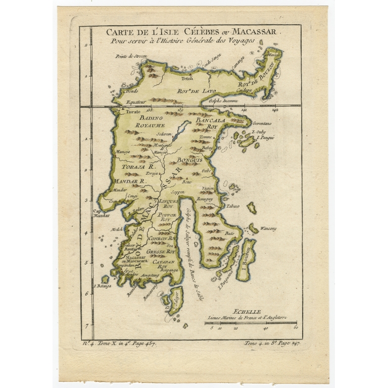 Carte De L'Isle Celebes ou Macassar - Bellin (1754)