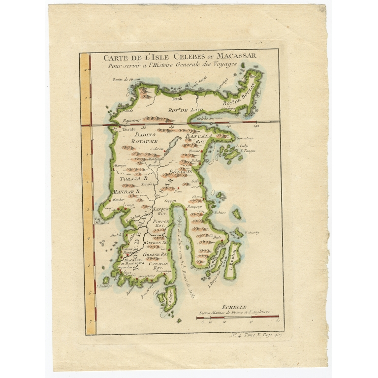 Carte De L'Isle Celebes ou Macassar - Bellin (1757)