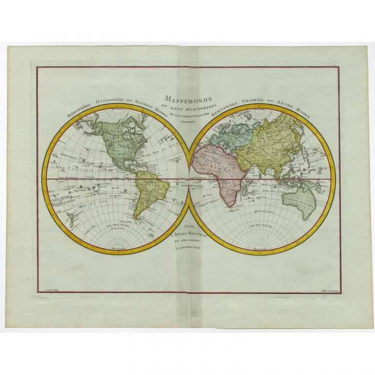 Antique Map of the World by Tardieu (c.1780)