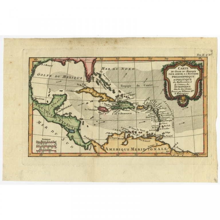 Antique Map of the Gulf of Mexico by Bonne (c.1780)