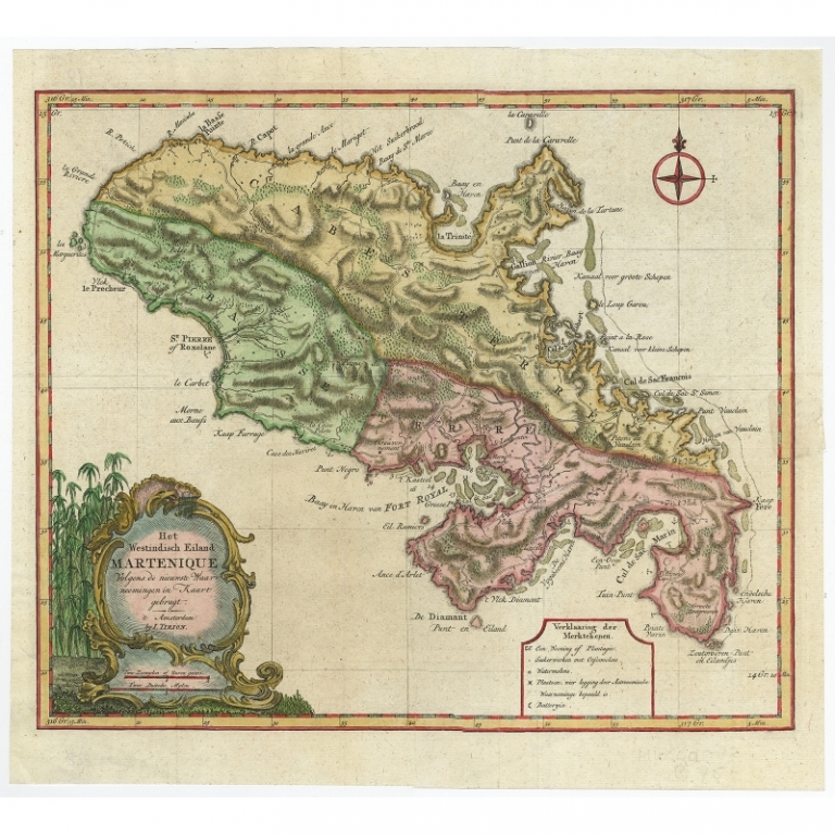 Antique Map of Martinique by Tirion (c.1760)