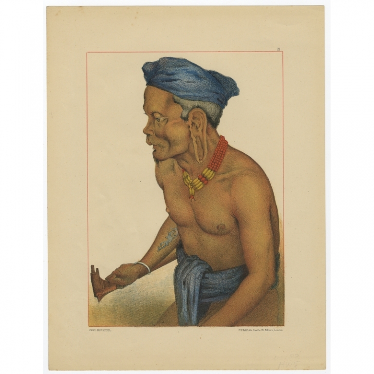 Antique Print of a Sibau Mobang by Kell (1881)