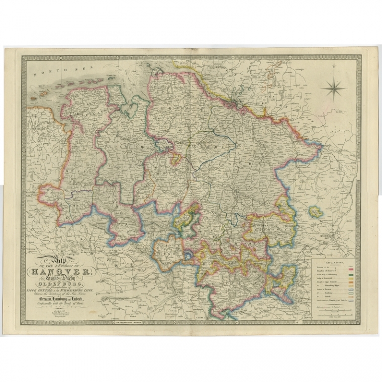Antique Map of Northern Germany by Wyld (c.1840)