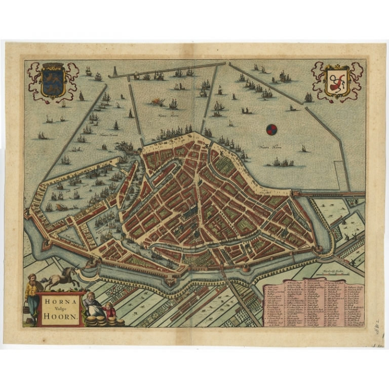 Antique Map of the City of Hoorn by Janssonius (c.1700)