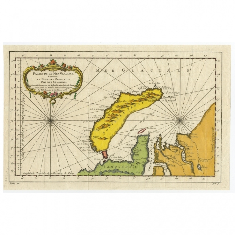 Antique Map of Novaya Zemlya by Bellin (1758)