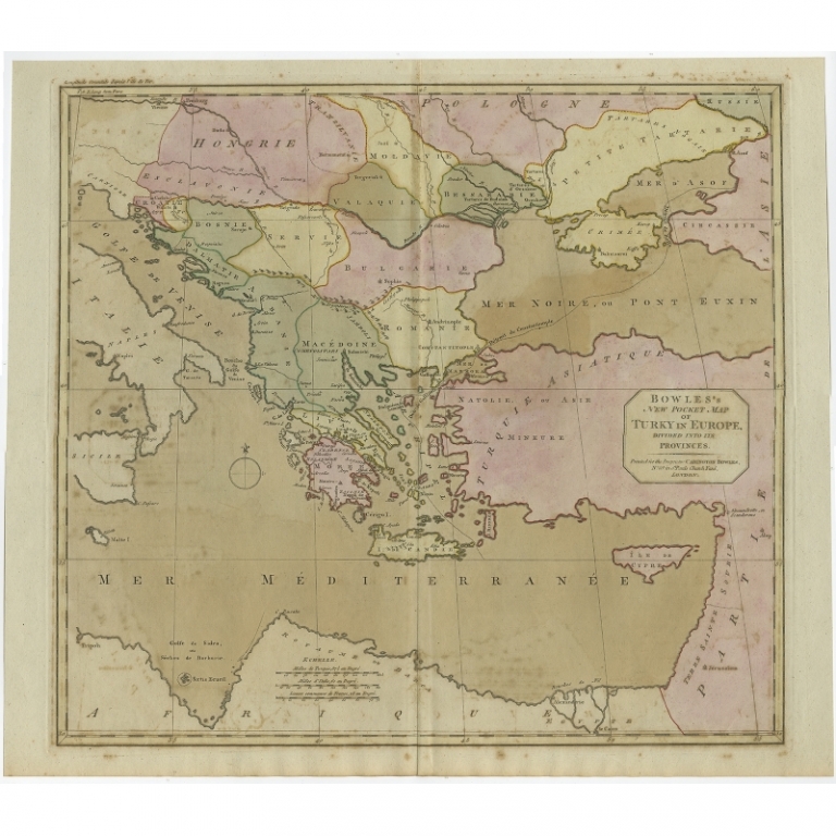 Antique Map of Turkey in Europe by Bowles (c.1780)