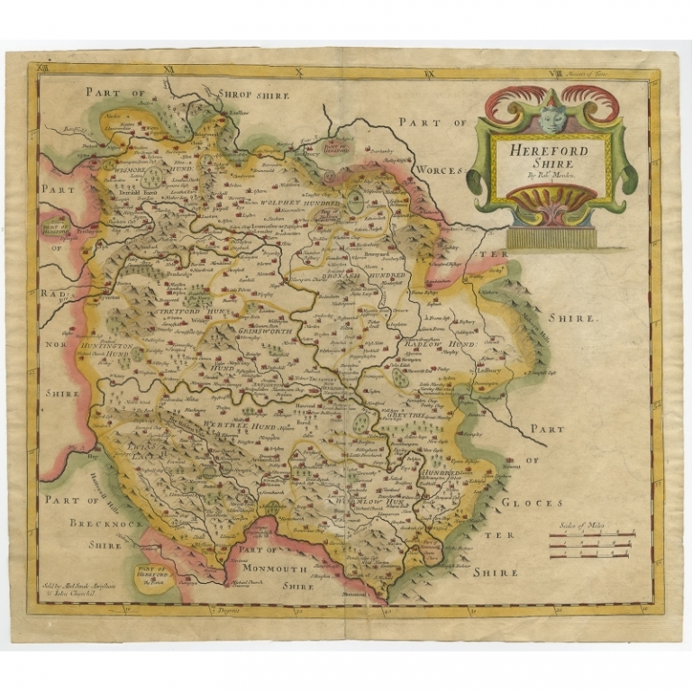 Antique Map of Herefordshire by Morden (c.1700)