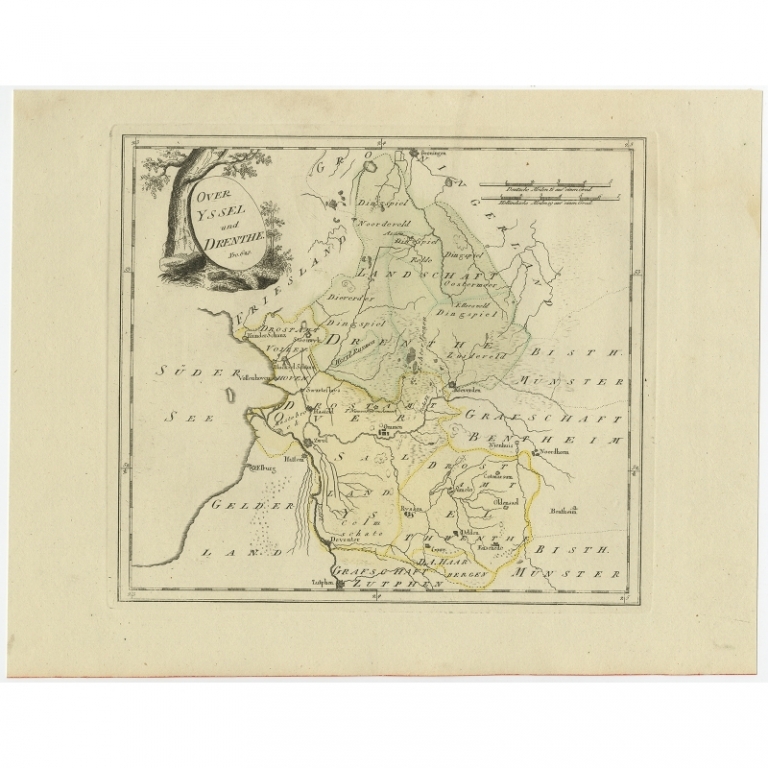 Antique Map of Overijssel and Drenthe by Von Reilly (c.1795)
