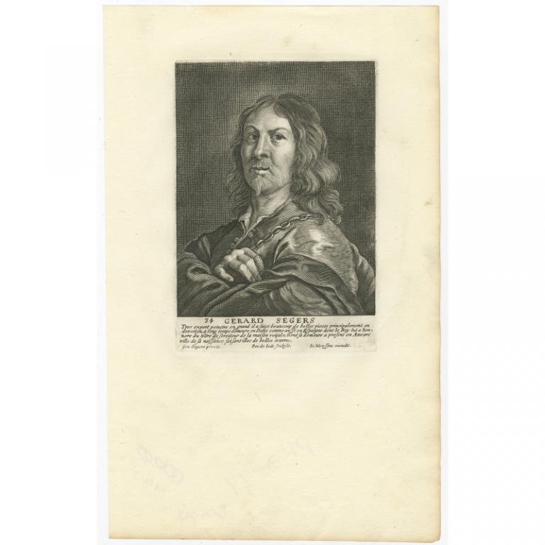 Antique Portrait of Gerard Seghers by De Jode (1694)