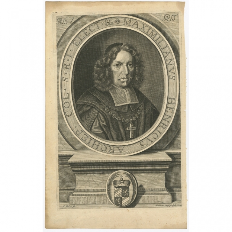 Antique Portrait of Maximilian Henry of Bavaria by Cause (1725)