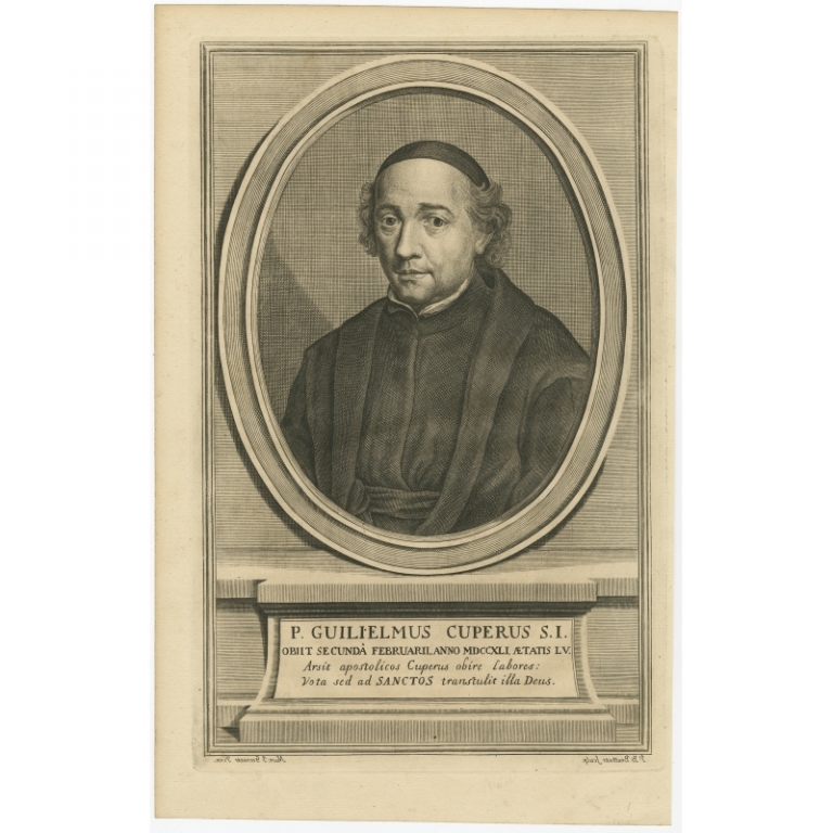 Antique Portrait of of the Jesuit Willem Cuperus by Bouttats (c.1740)