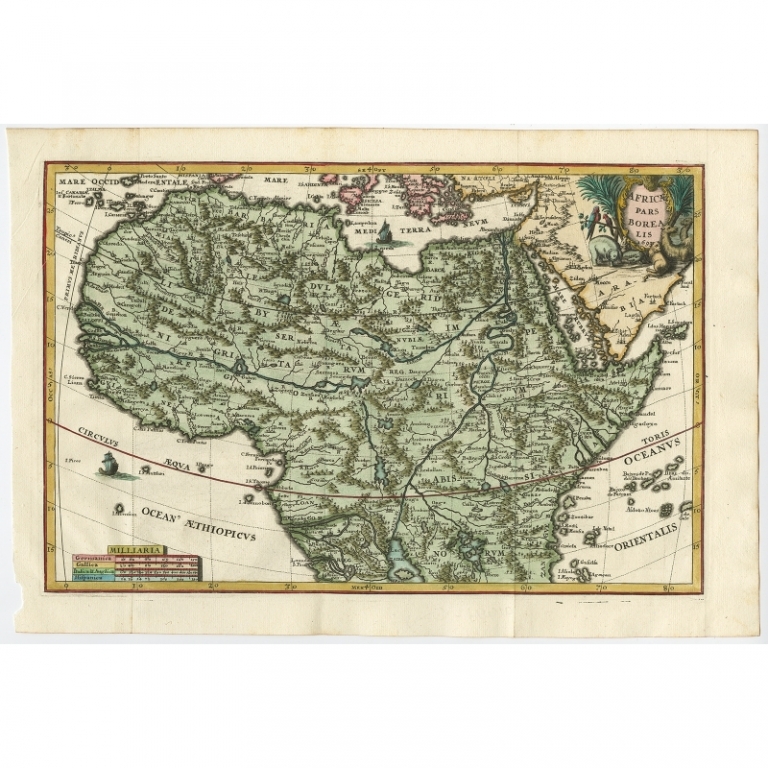 Antique Map of Northern Africa by Scherer (1702)