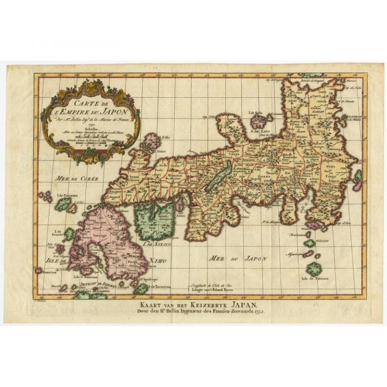 Antique Map of the Empire of Japan by Bellin (c.1752)