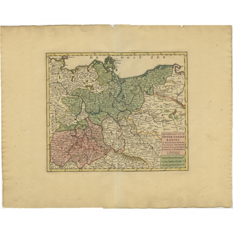 Antique Map of Upper Saxony by Tirion (c.1740)
