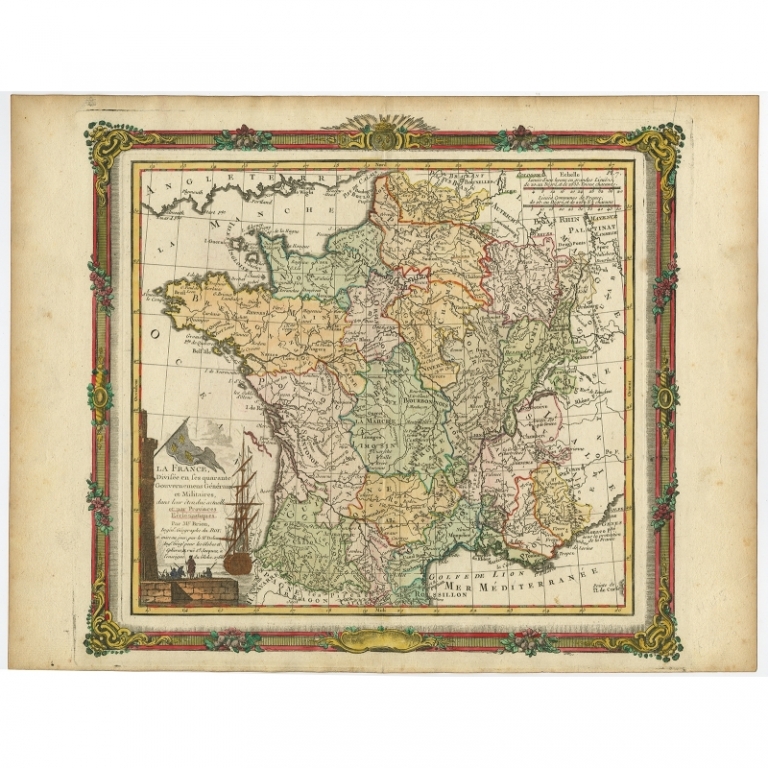 Antique Map of France by Brion de la Tour (1766)