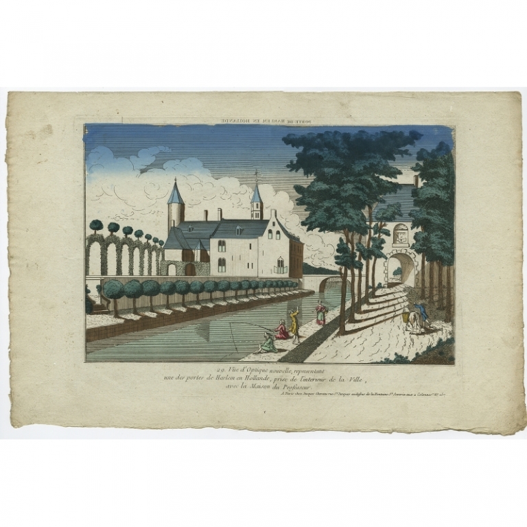 Antique Print of the Castle and Gate of Heemstede by Chereau (c.1760)