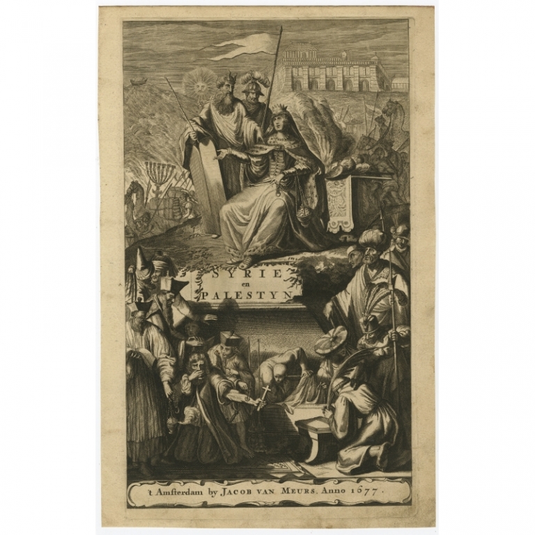 Antique Frontispiece of 'Syrie en Palestyn' by Dapper (1677)