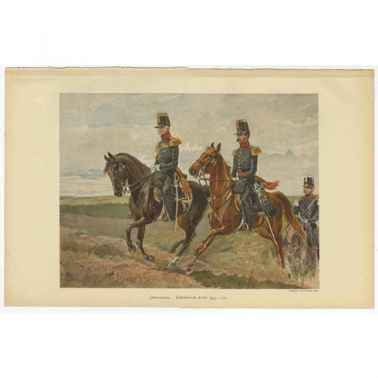 Antique Print of Generals of the Dutch/Belgian army by Van de Weyer (1900)