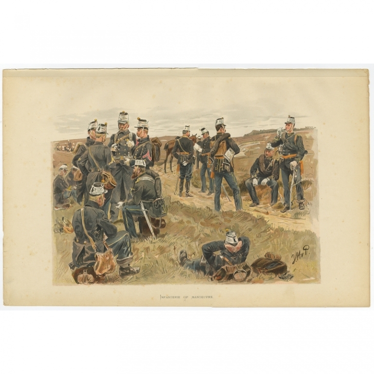 Antique Print of the Dutch Infantry around 1880 by Van de Weyer (1900)
