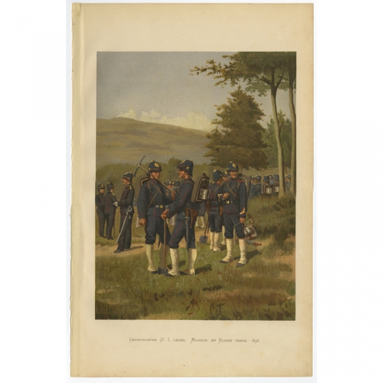 Antique Print of the Military Engineering Corps by Van de Weyer (1900)