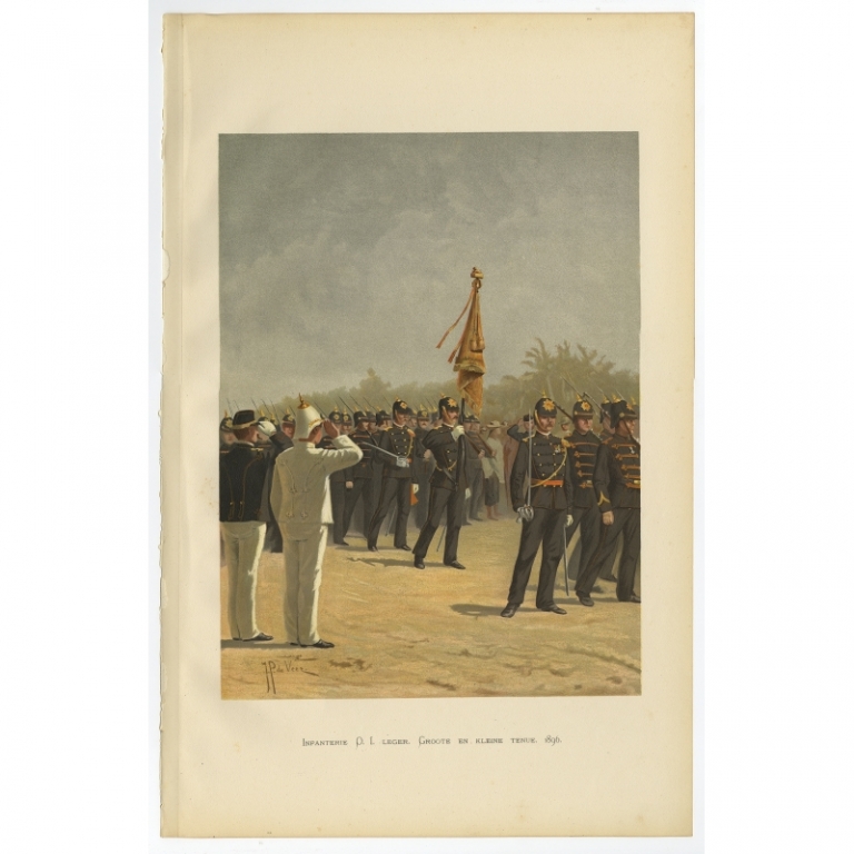 Antique Print of the Infantry of the Royal Netherlands East Indies Army by Van de Weyer (1900)