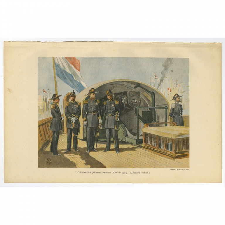 Antique Print of the Royal Dutch Navy by Van de Weyer (1900)