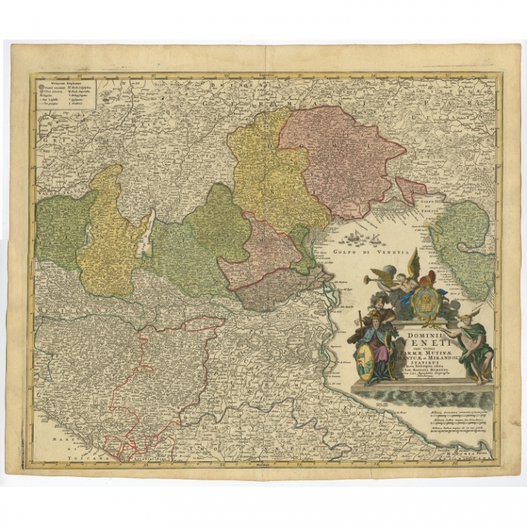 Antique Map of Northern Italy by Homann Heirs (c.1730)