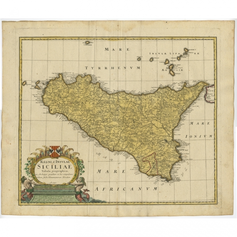 Antique Map of Sicily by Homann Heirs (1747)