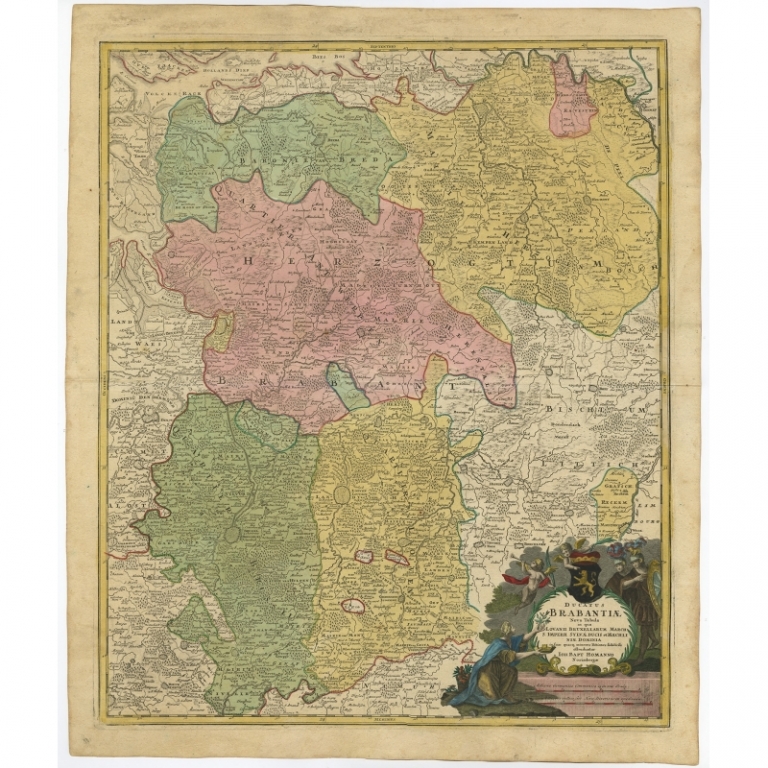Antique Map of Vlaams-Brabant by Homann Heirs (c.1720)